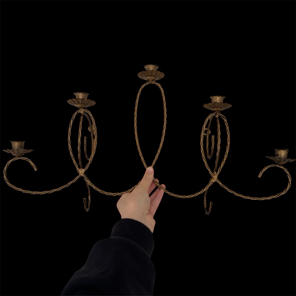 Elegant Vintage Brass Mount Candleholder